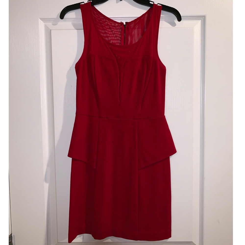 Red Dress with a mesh V